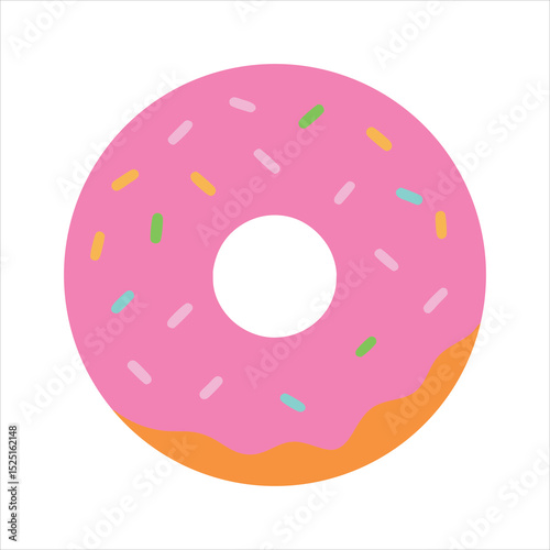 Pink Donut with Sprinkles Illustration simple illustration pink donut colorful