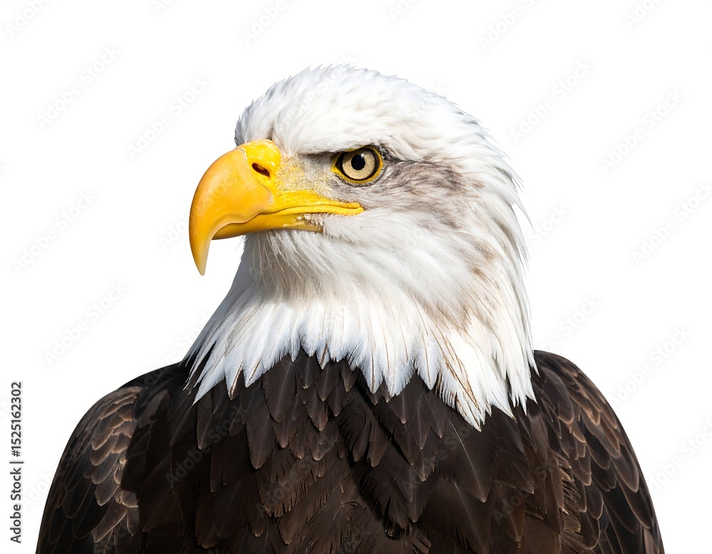 Obraz premium Bald Eagle Portrait with White Background.