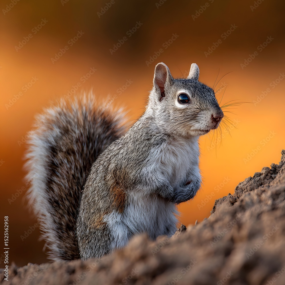 Obraz premium Alert Rock Squirrel Portrait
