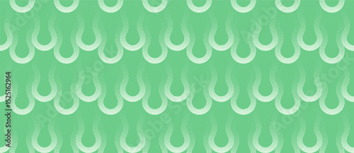 Green gradient dotwork forming flowing wave structures with a biomorphic feel. Unique for stylish UI, app visuals, bold wallpapers or any wide-format digital and branding assets. Panoramic abstraction
