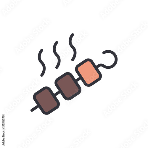 Delicious Meat Skewer Illustration On Transparent Background Appetizing Food