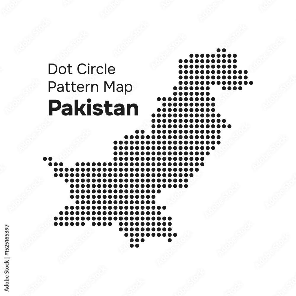 Obraz premium Pakistan Map with Circle Dot Pattern