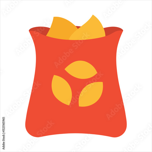 Stylized Bag of Chips Illustration with a Simple Clean and Modern Design