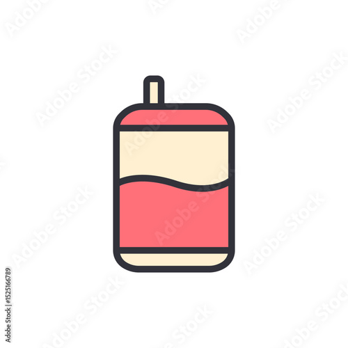 Refreshing Pink Beverage In An Iconic Soda Can Design With Straw