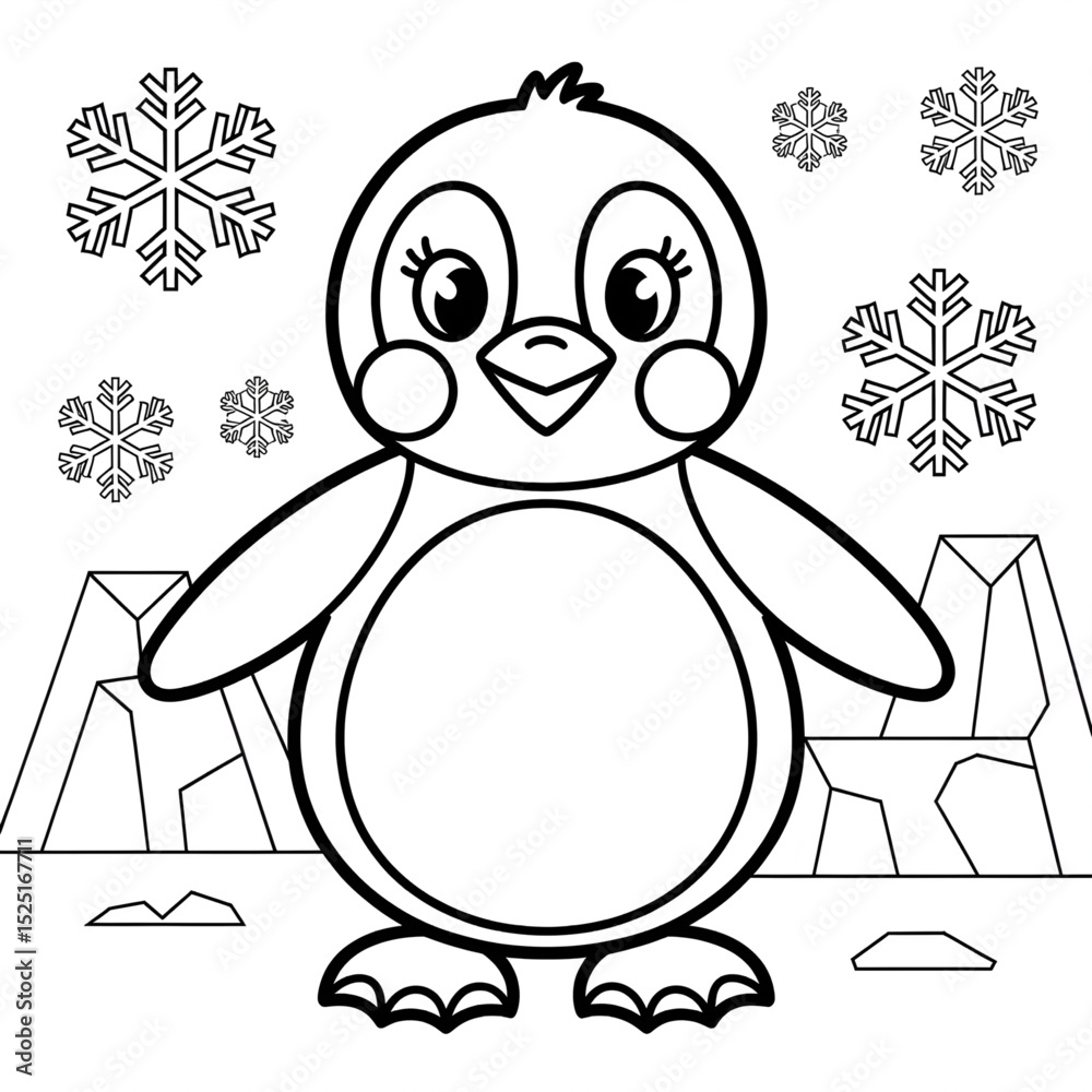 Obraz premium A penguin illustration line art of a coloring page 
