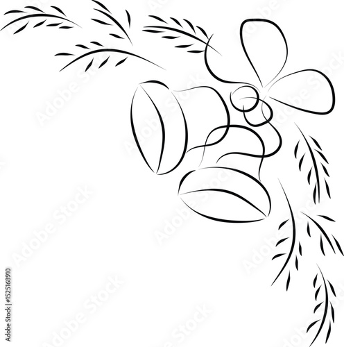Elegant Floral Corner Design with Bells and Leaves