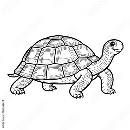 A tortile illustration line art of a coloring page