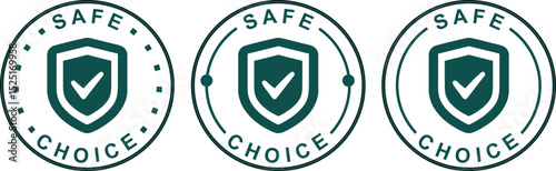 Safe choice sticker label icon set