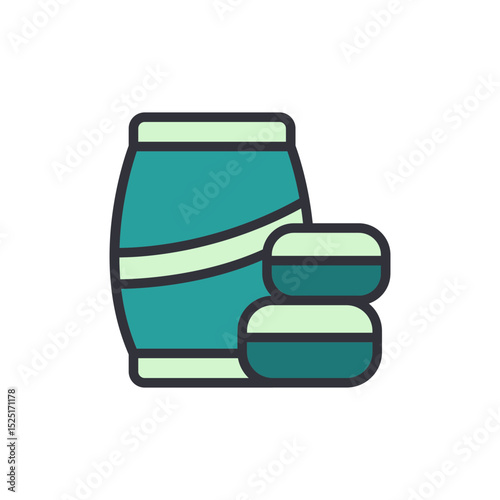 Modern Illustration Of Beauty Products Such As Cream And Container