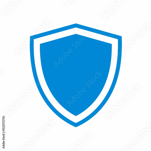 Blue shield icon. Simple shield symbol for protection, security, or safety. This graphic is ideal for dental clinics or car accessories branding, adding a layer of trust and reliability.