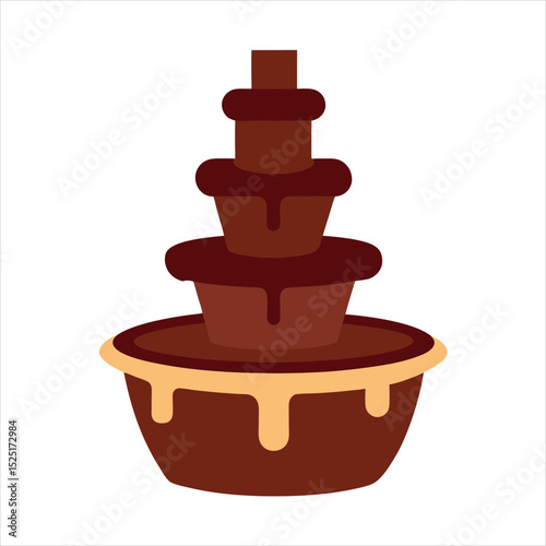 Chocolate Fountain Illustration for Dessert Table simple illustration tiered chocolate