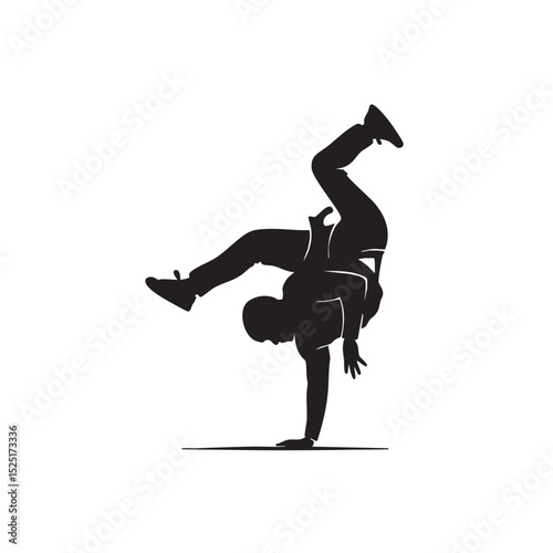 Dynamic Breakdancing Silhouette Power, Movement, and Urban Dance Art