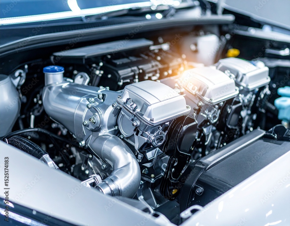 Fototapeta premium detail of engine in car