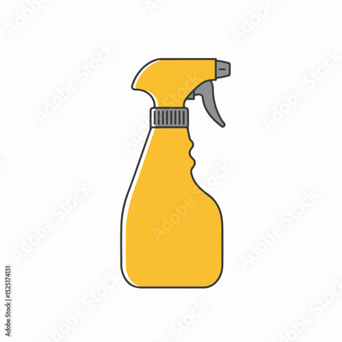 Yellow spray bottle for gardening.  Plastic sprayer for liquids, perfect for fertilizers and pesticides.