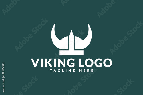 viking helmet logo icon vector illustration	