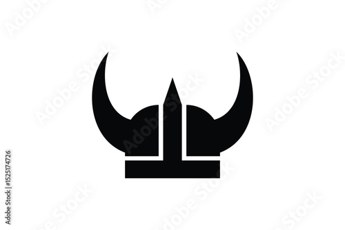 viking helmet logo icon vector illustration	