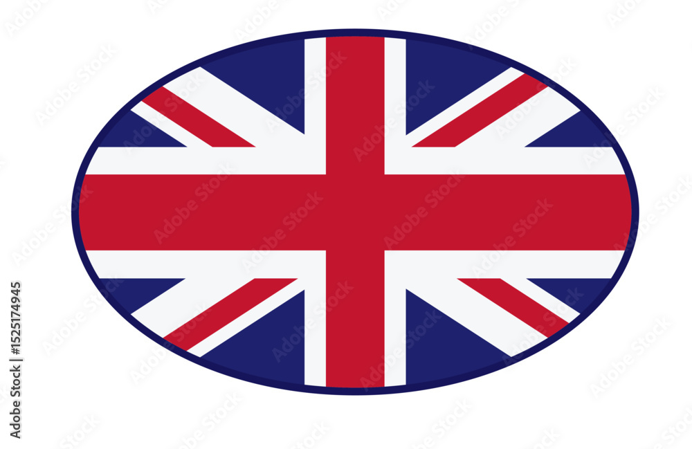 Obraz premium Great Britain flag ellipse shaped. vector 