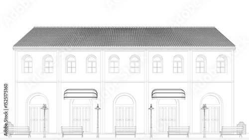 3D illustration of coffee shop