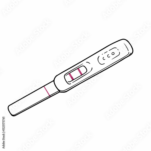 Positive pregnancy test result. Pregnancy test illustration shows two lines indicating positive result. This simple pregnancy test image is perfect for healthcare brochures,