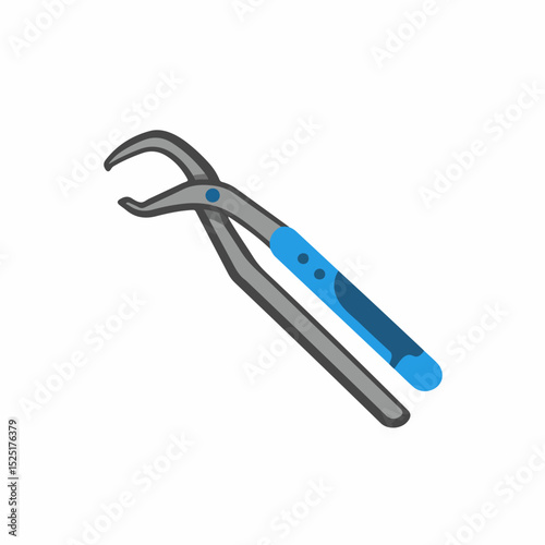 Dental forceps with blue handle. Precise medical instrument for tooth extraction. High-quality dental pliers for professional use in dentistry or traumatology. This image is perfect for brochures,