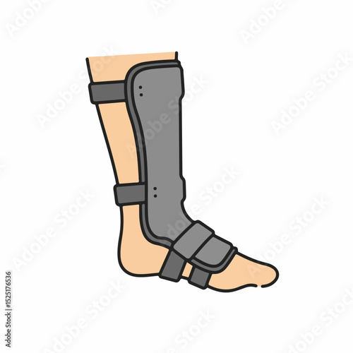 Leg splint for ankle fracture support. Medical device providing immobilization and protection.  Durable leg splint design ensures comfortable fit and stability.