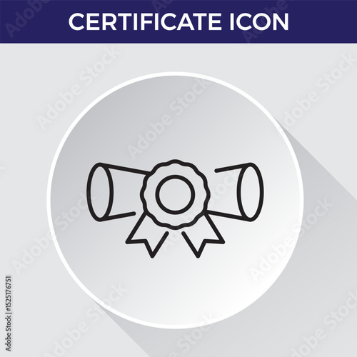 certificate Line icon. Editable stroke. Vector illustration.