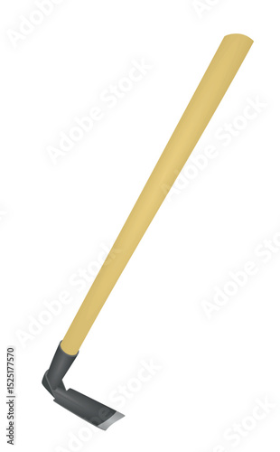 Metal garden hoe. vector illustration