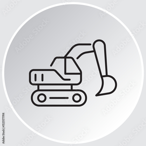 construction machinery line icon. Editable stroke. Vector illustration