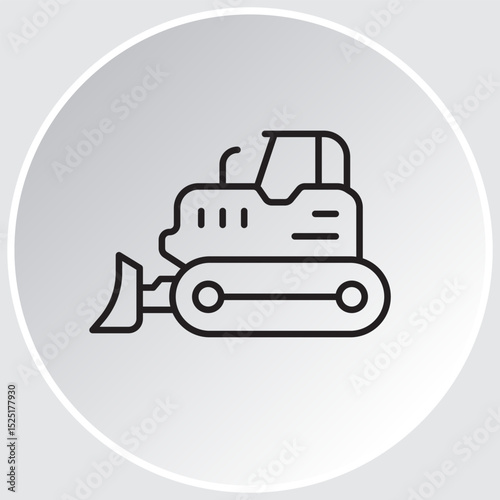 construction machinery line icon. Editable stroke. Vector illustration