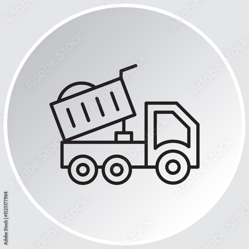 construction machinery line icon. Editable stroke. Vector illustration