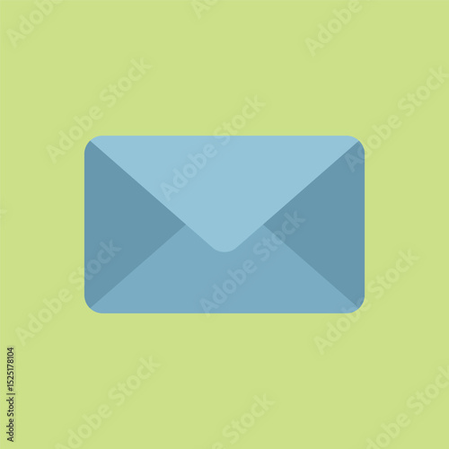 Flat envelope icon for messages, emails, communication tools, contact forms, and mailing visuals.
