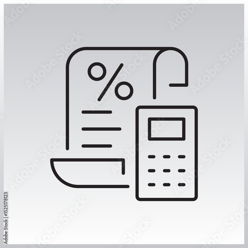 Taxes outLine icon. Editable stroke. Vector illustration