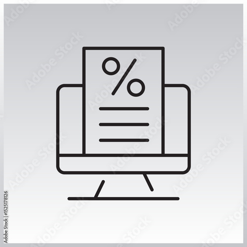 Taxes outLine icon. Editable stroke. Vector illustration