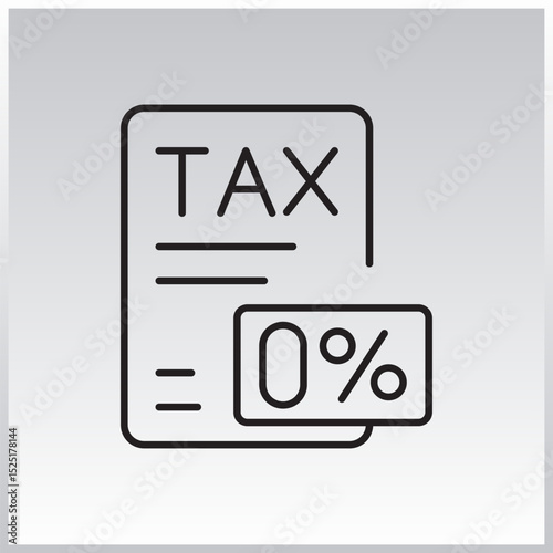 Taxes outLine icon. Editable stroke. Vector illustration
