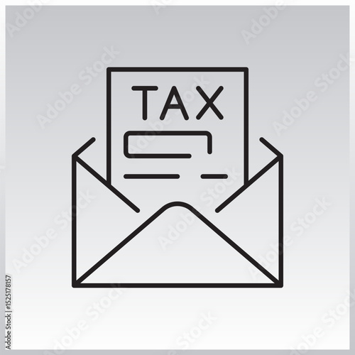 Taxes outLine icon. Editable stroke. Vector illustration