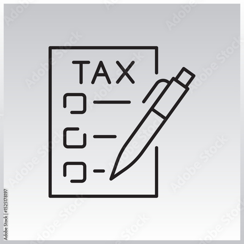 Taxes outLine icon. Editable stroke. Vector illustration