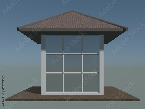 3D illustration of security booth