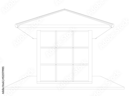 3D illustration of security booth