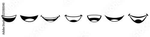 Smile icon vector set. Laugh illustration sign collection. Positive symbol. Cartoon smile web icons. Smiles symbol for web and mobile app.