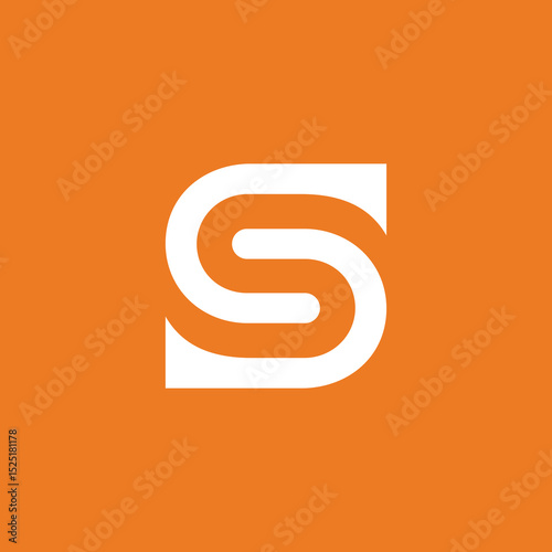 Negative Space Letter S Round Logo design vector template