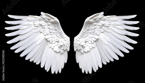 White angel wings with isolated.