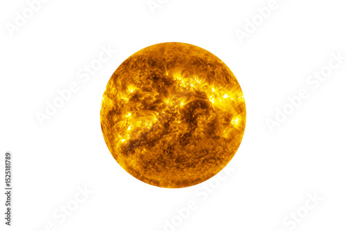 Fototapeta Naklejka Na Ścianę i Meble -  Sun star on transparent background, cut out. This image elements furnished by NASA.
