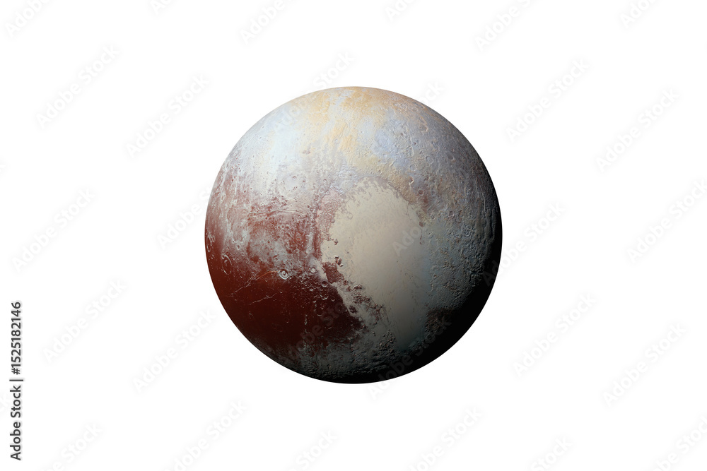 Fototapeta premium Planet Pluto on transparent background, cut out. This image elements furnished by NASA.