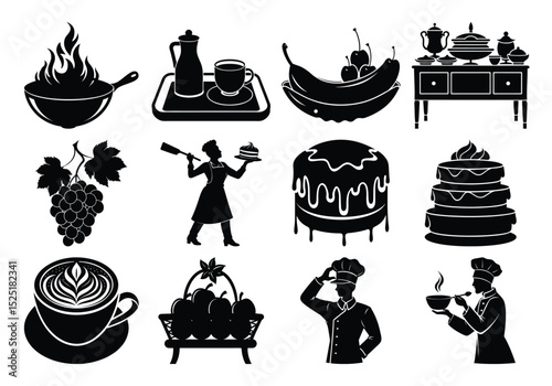 Culinary Delights A Collection of Food and Drink Icons