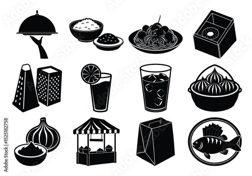 Silhouette Icons Food, Drink, and Restaurant Supplies