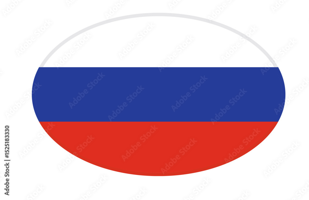 Fototapeta premium Russia flag ellipse shaped. vector