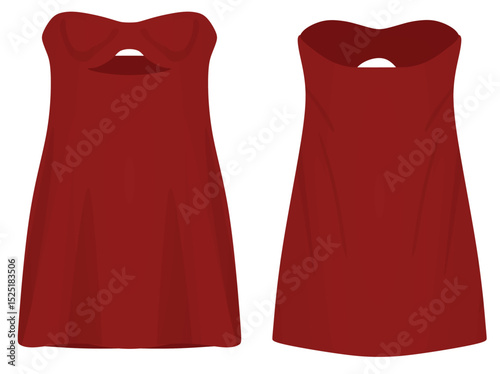 Red elegant dress. vector illustration	