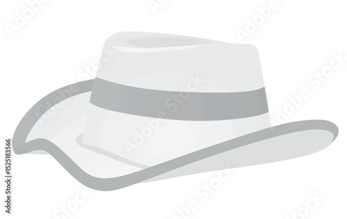 White  cowboy hat. vector illustration	
