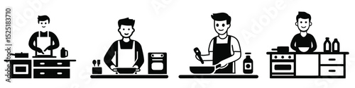 Man Cooking: Culinary Illustrations for Recipes, Blogs, and Cookbooks