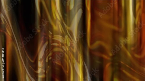 Luminous golden and brown liquid fabric flows in elegant vertical waves. Rich animation creating a luxurious, silky texture. Perfect for sophisticated backgrounds or premium product themes